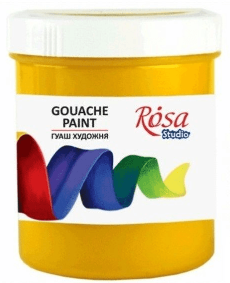 Гуашева фарба "Rosa Studio" жовта темна 100мл №3230923 — купити | Канцелярський Сад