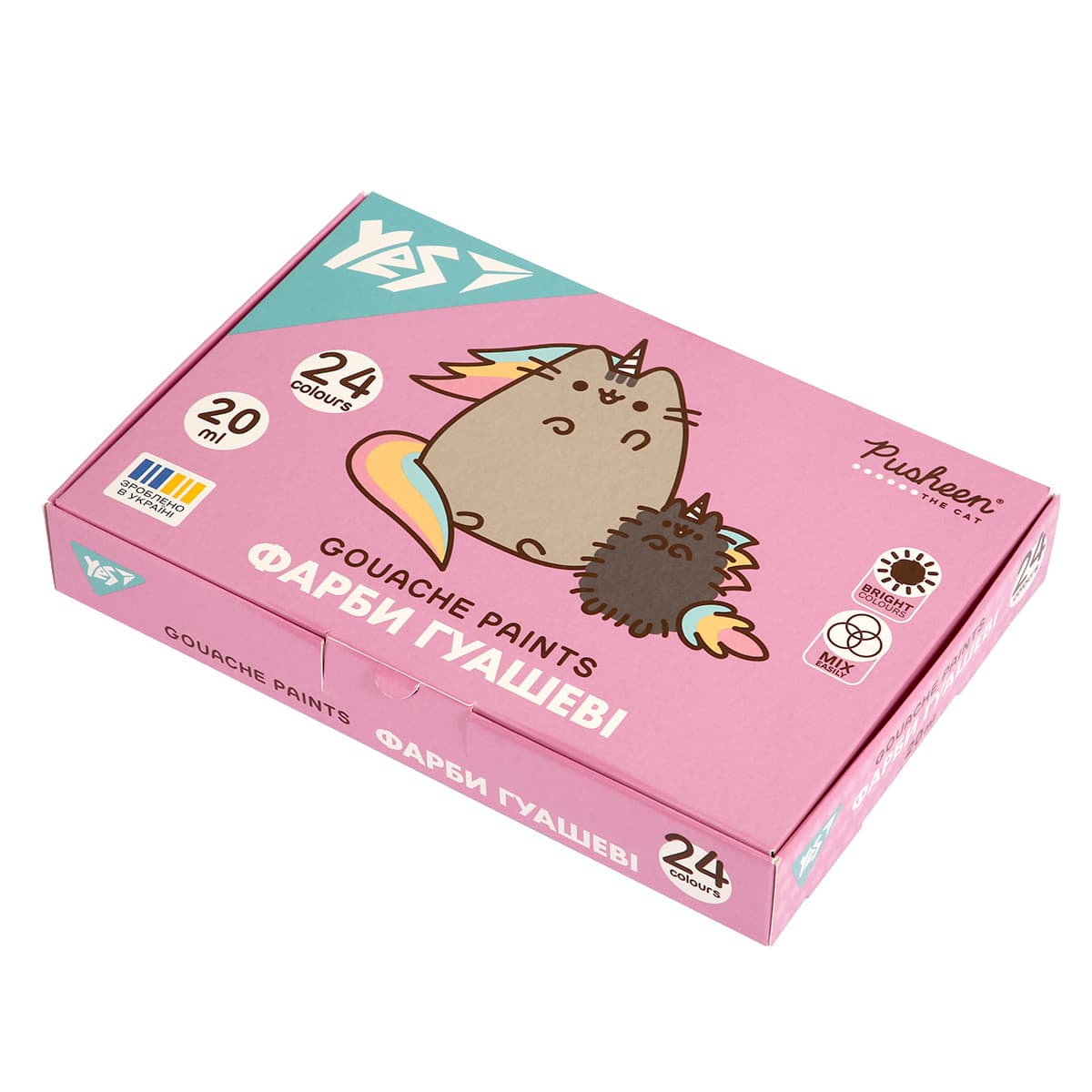 Гуаш "Yes" Pusheen 24кольор. 20мл №230404 — купити | Канцелярський Сад