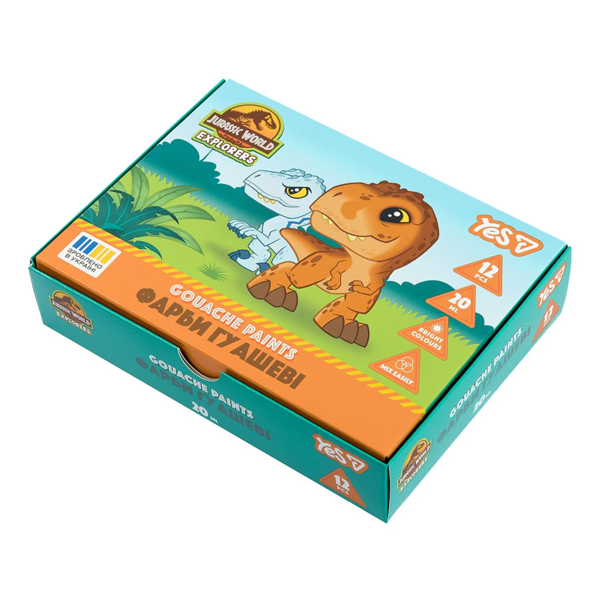 Гуаш "Yes" Jurassic World.Kids 12кольор. 20мл №230443 — купити | Канцелярський Сад