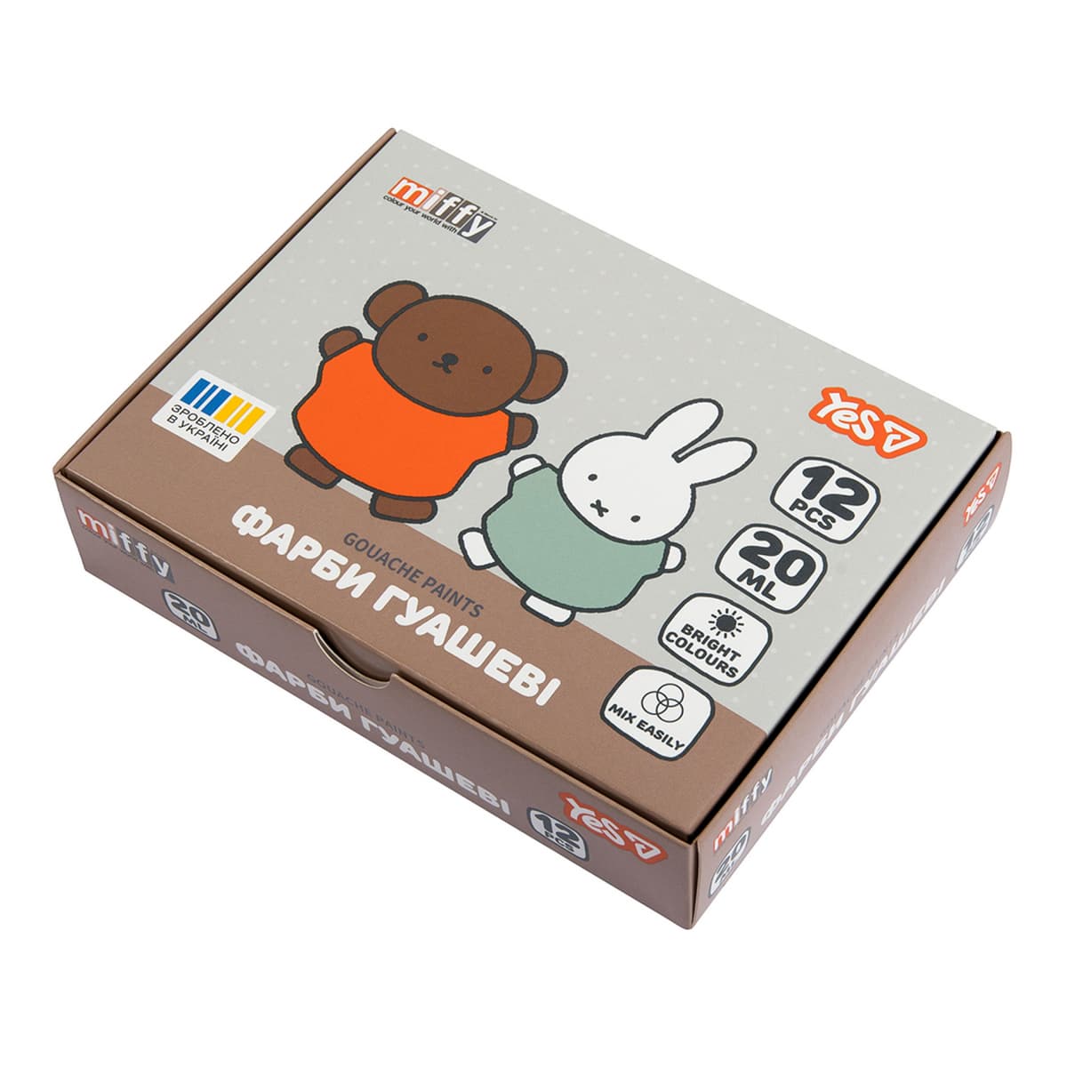 Гуаш "Yes" Miffy 12кольор. 20мл №230446 — фото товару | Канцелярський Сад