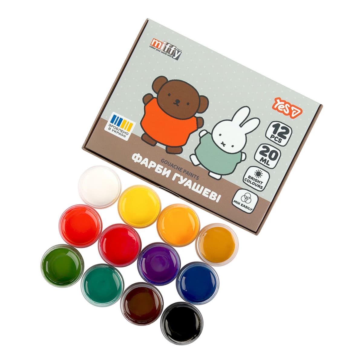 Гуаш "Yes" Miffy 12кольор. 20мл №230446 — фото 6