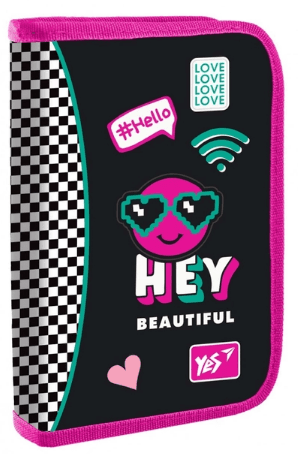 Пенал "Yes" Lovely Smile тв.,одинар.,2клап. №HP-04/533423 — купити | Канцелярський Сад
