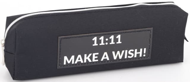 Пенал 1від., б/н,на блиск. "11:11 Make a Wish!" чорний 1 №KJ4053/Мандарин — купити | Канцелярський Сад
