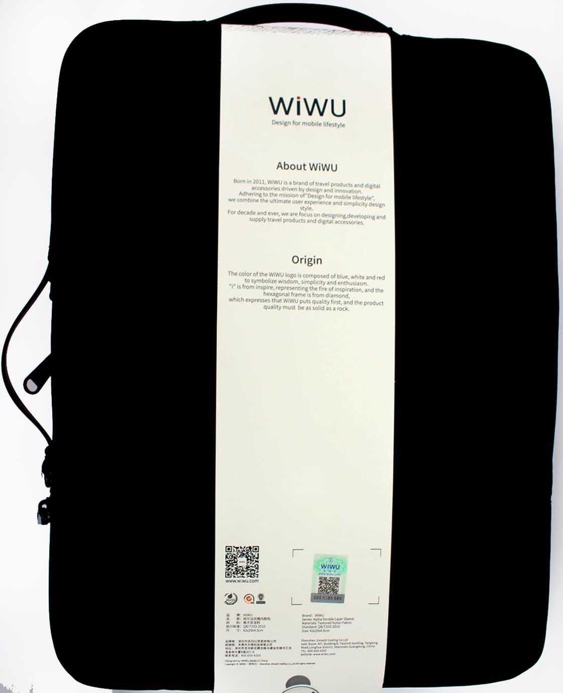 Сумка для ноутбука "WIWU" Alpha Double Layer Sleeve 14" black/Breidon — фото 3