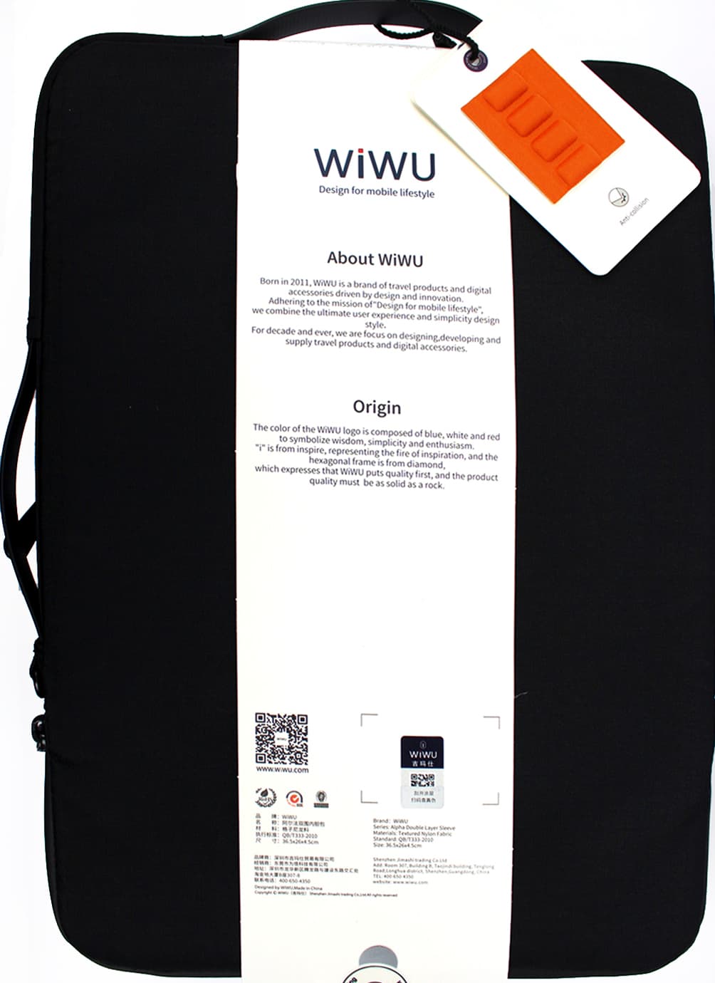 Сумка для ноутбука "WIWU" Alpha Double Layer Sleeve 15.6" black/Breidon — фото 3