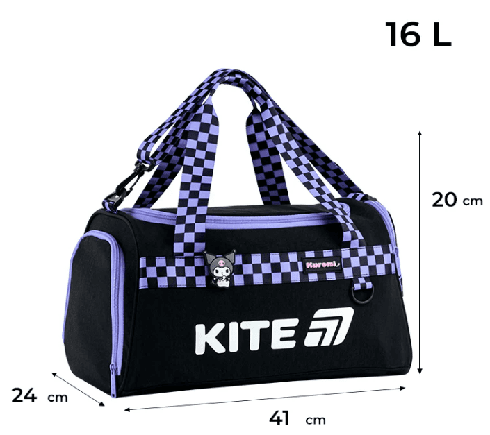 Сумка спортивна "Kite" 2505 Kuromi 1від.,3карм. №HK26-2505 — фото 3