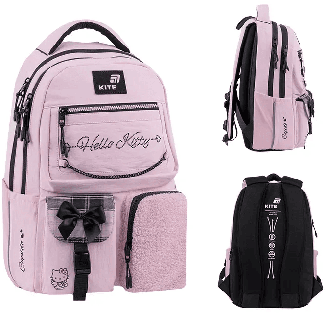 Рюкзак "Kite" Education teens 2587M Hello Kitty 2від.,5карм. №HK26-2587M-2(100 — купити | Канцелярський Сад