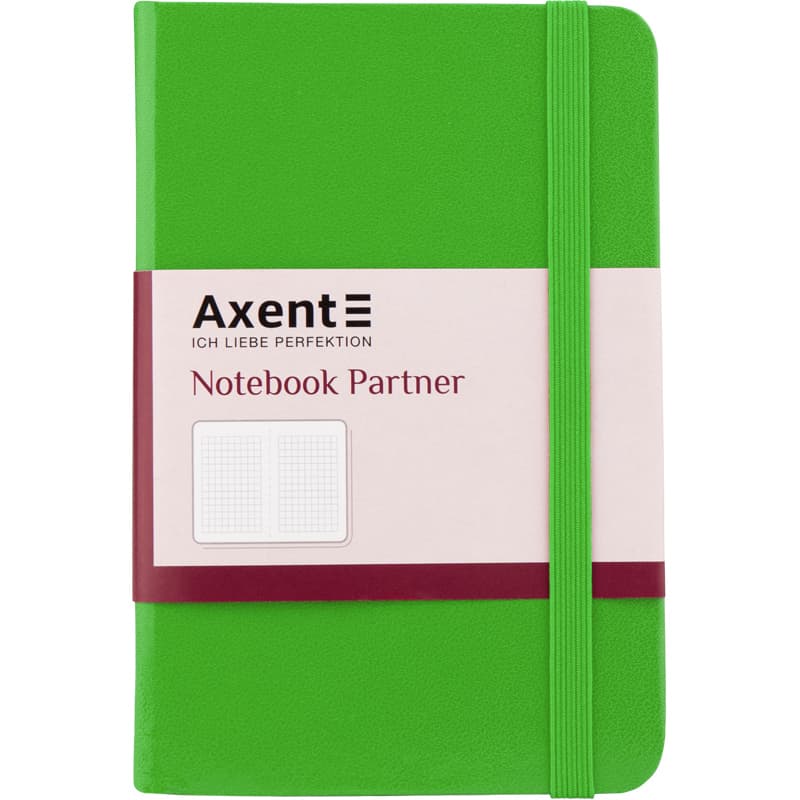 Блокнот А6 96арк. кліт. тв. обкл. "Axent" Partner салатовий №8301-04/Axent — купити | Канцелярський Сад