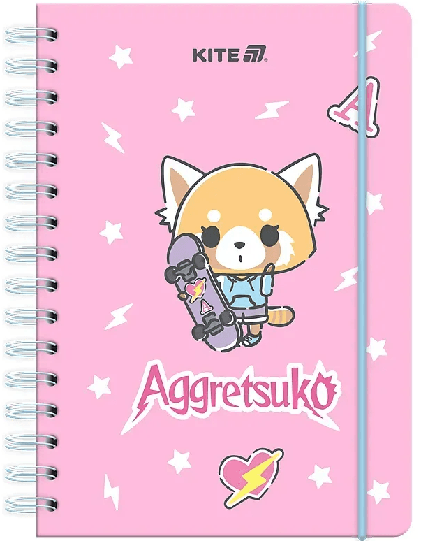 Блокнот пруж. А5 80арк. кліт. тв. обкл. Aggretsuko №AR25-190/Kite — купити | Канцелярський Сад