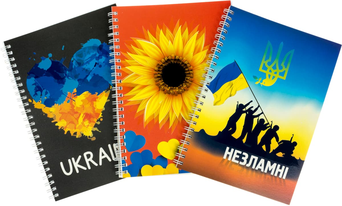 Блокнот пруж. А5 40арк. кліт. карт. "З україною в серці" №ТЕ14065/Тетрада — фото 4