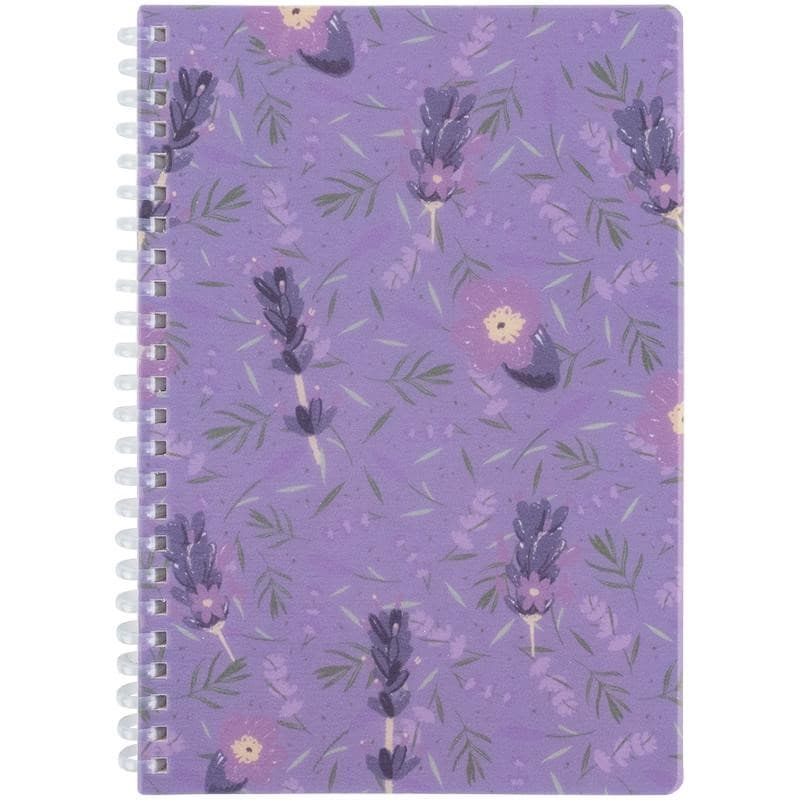 Блокнот пруж. бок. А5 80арк. кліт. пласт. обкл. "Lavender 2" №8033-2-A/Axent — купити | Канцелярський Сад