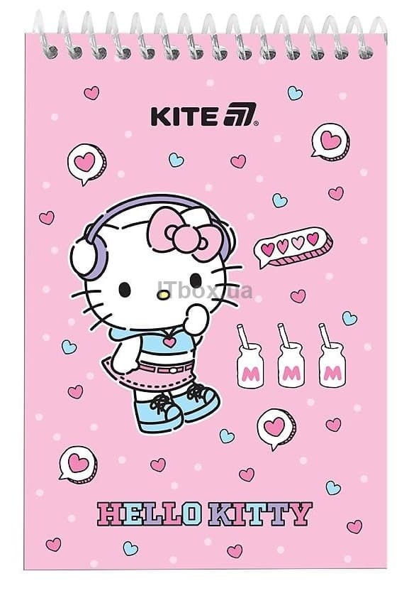 Блокнот пруж. А6 48арк.б/лін. пласт. Hello Kitty №HK25-196-1/Kite — купити | Канцелярський Сад