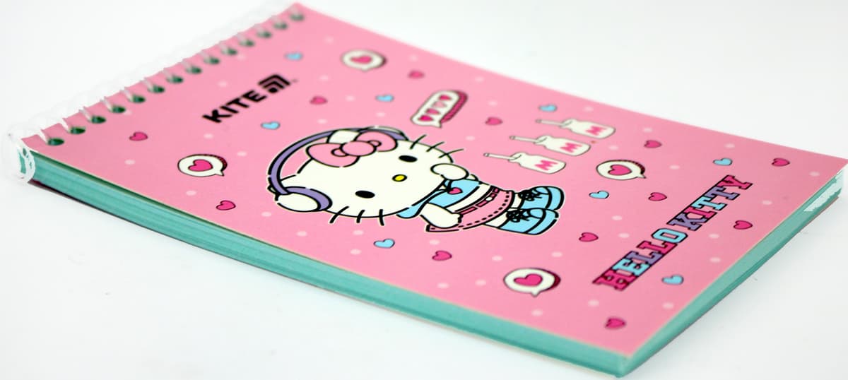 Блокнот пруж. А6 48арк.б/лін. пласт. Hello Kitty №HK25-196-1/Kite — фото 4
