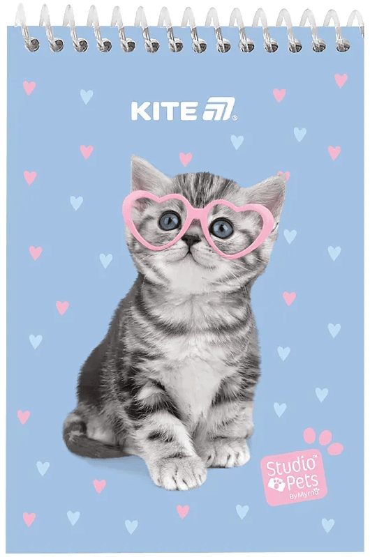 Блокнот пруж. А6 48арк. б/лін. пласт. Studio Pets №SP25-196/Kite — купити | Канцелярський Сад