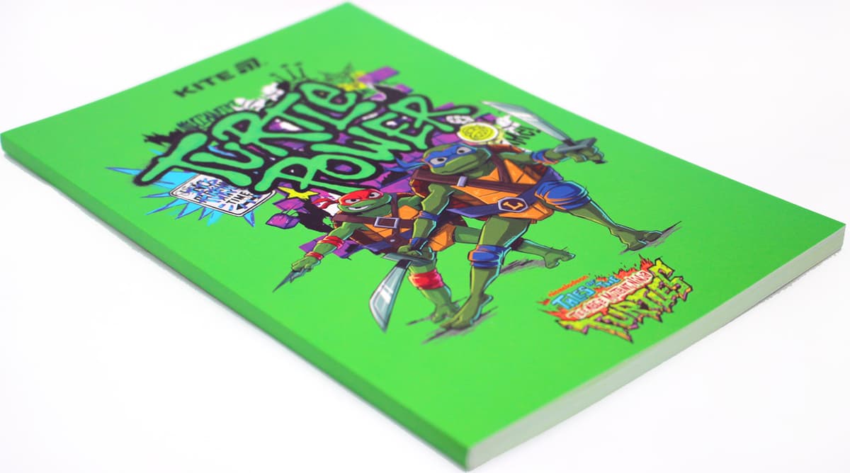 Блокнот А5 64арк. б/лін. м'яка обкл. Ninja Turtles термобіндер №NT25-193-1/Kite — фото 3