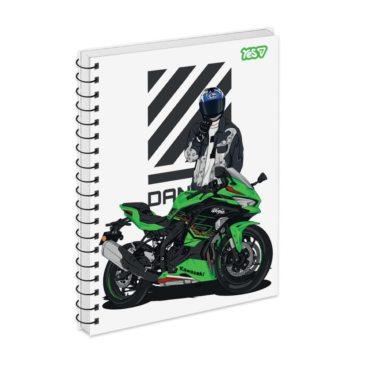 Блокнот пруж. бок А5 80арк. кліт. крафт Moto №152299/Yes — фото товару | Канцелярський Сад