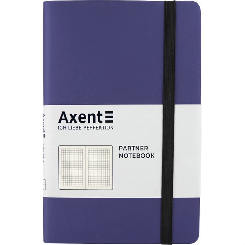 Блокнот В6 96арк. кліт. карт. "Partner Soft" темно-синій №8206-38/Axent — купити | Канцелярський Сад