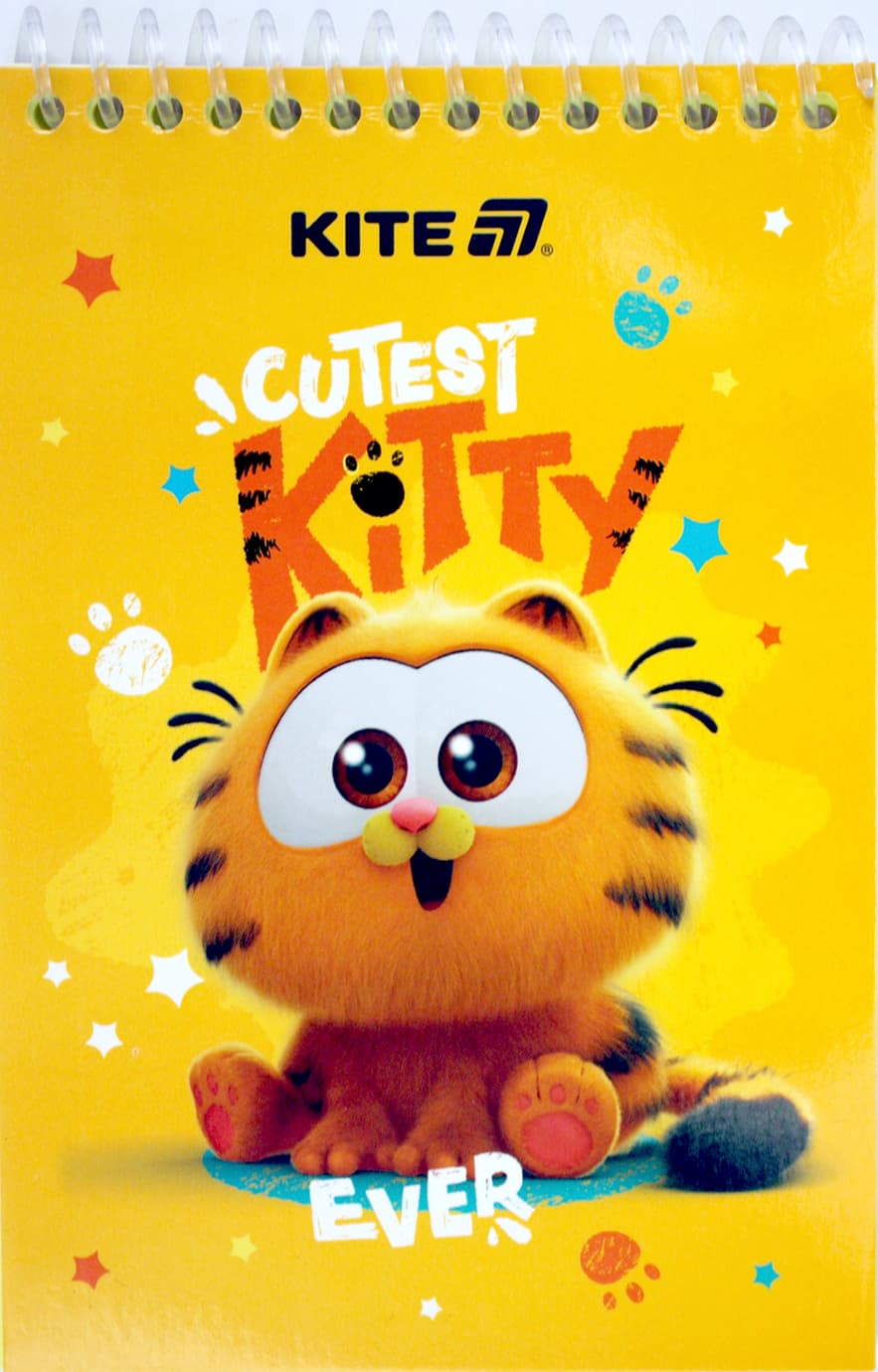 Блокнот пруж. А6 48арк.б/лін. Garfield №GF25-196/Kite — купити | Канцелярський Сад