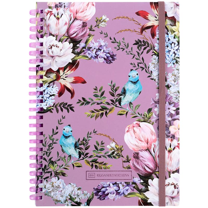 Блокнот пруж. А5 80арк. кліт. карт. обкл. "Blue birds" №8471-7-A-OS/Axent — купити | Канцелярський Сад