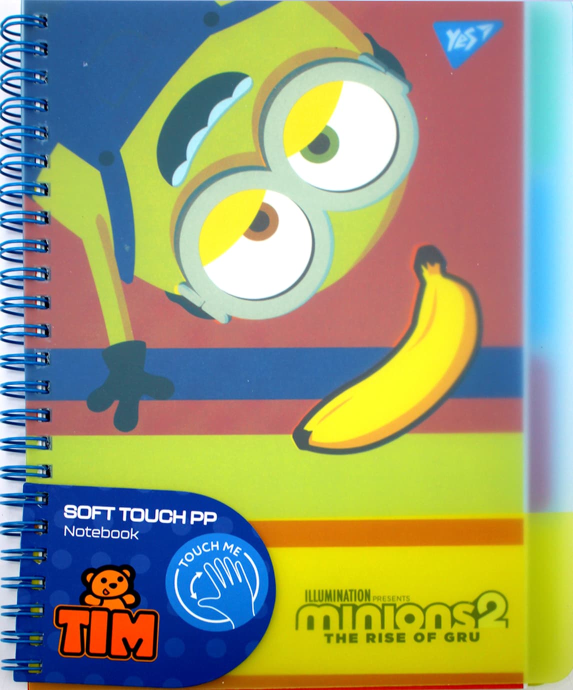Блокнот пруж. А5 80арк. кліт. пласт. обкл.,софт-тач Minions №765739/Yes — купити | Канцелярський Сад
