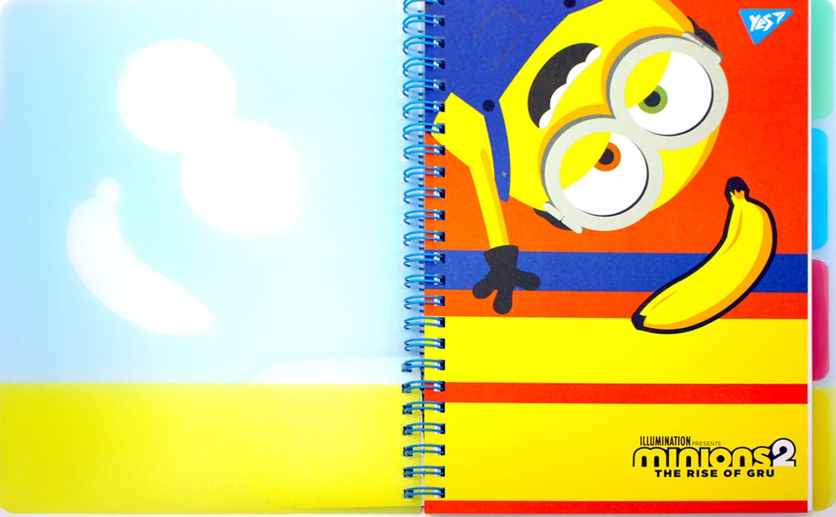 Блокнот пруж. А5 80арк. кліт. пласт. обкл.,софт-тач Minions №765739/Yes — фото 5