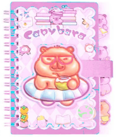 Блокнот пруж. бок. А6 60арк. кліт. з магніт. заст. "Kids line. Capybara" №ZB.700027/Zibi — фото 3