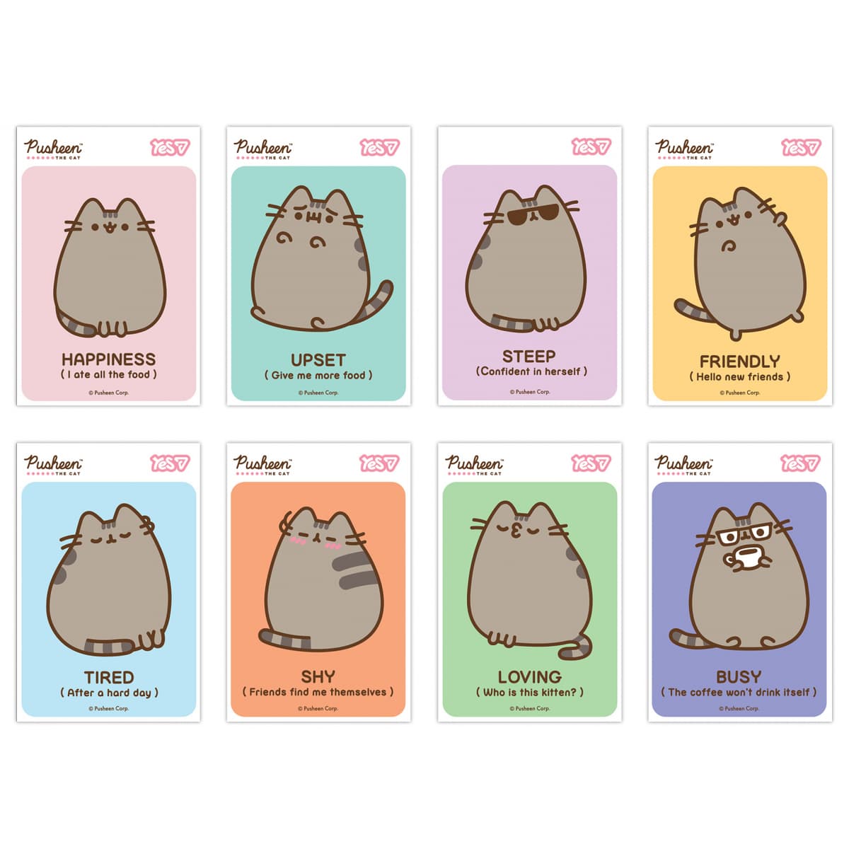 Блокнот А7 48арк. кліт. Pusheen,клей мікс №152570/Yes — купити | Канцелярський Сад