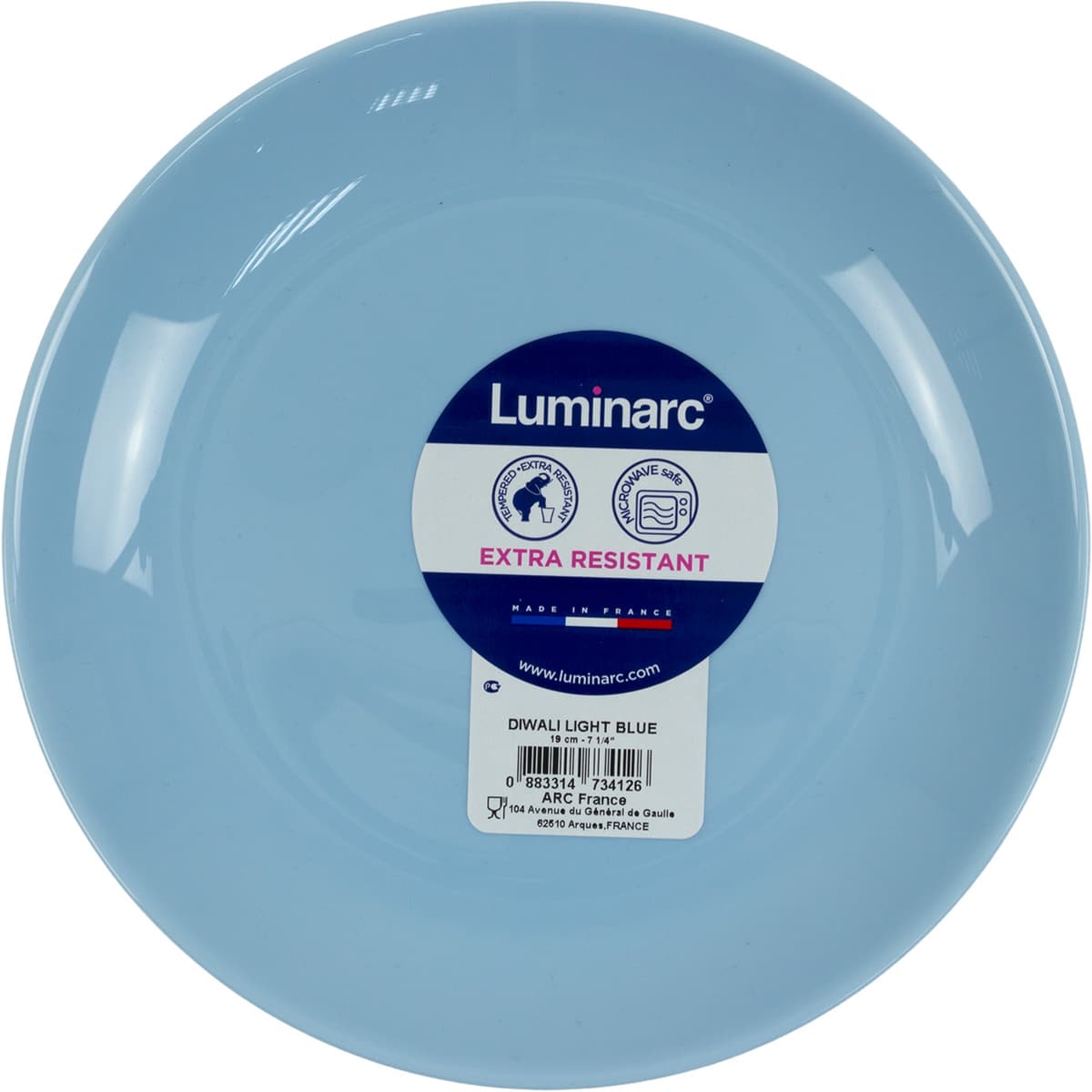 Тарілка десертна скло "Luminarc.Diwali Light Blue" 19см №34126/P2612 — купити | Канцелярський Сад