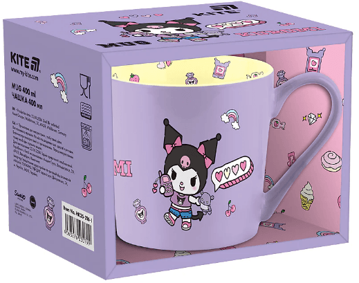 Чашка керам. 400мл "Kuromi" в подар. кор-ці №HK25-216-1/Kite — купити | Канцелярський Сад