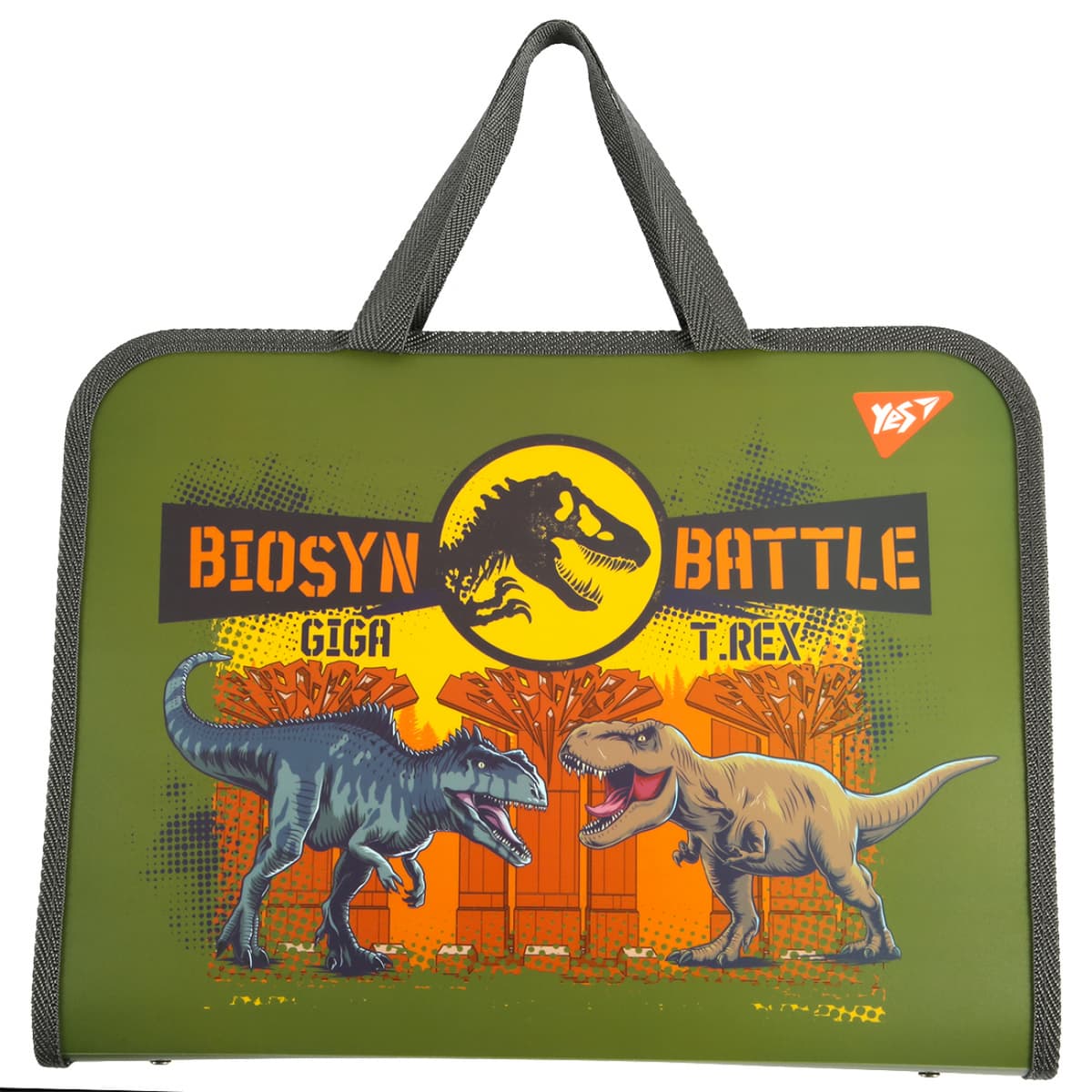 Папка-портфель "Yes" №492314 А4 JURASSIC WORLD на блиск. з ручками — купити | Канцелярський Сад