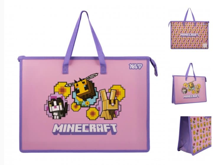 Папка-портфель "Yes" №492358 А3 "Minecraft. Bees" на блиск.,з ручками — купити | Канцелярський Сад