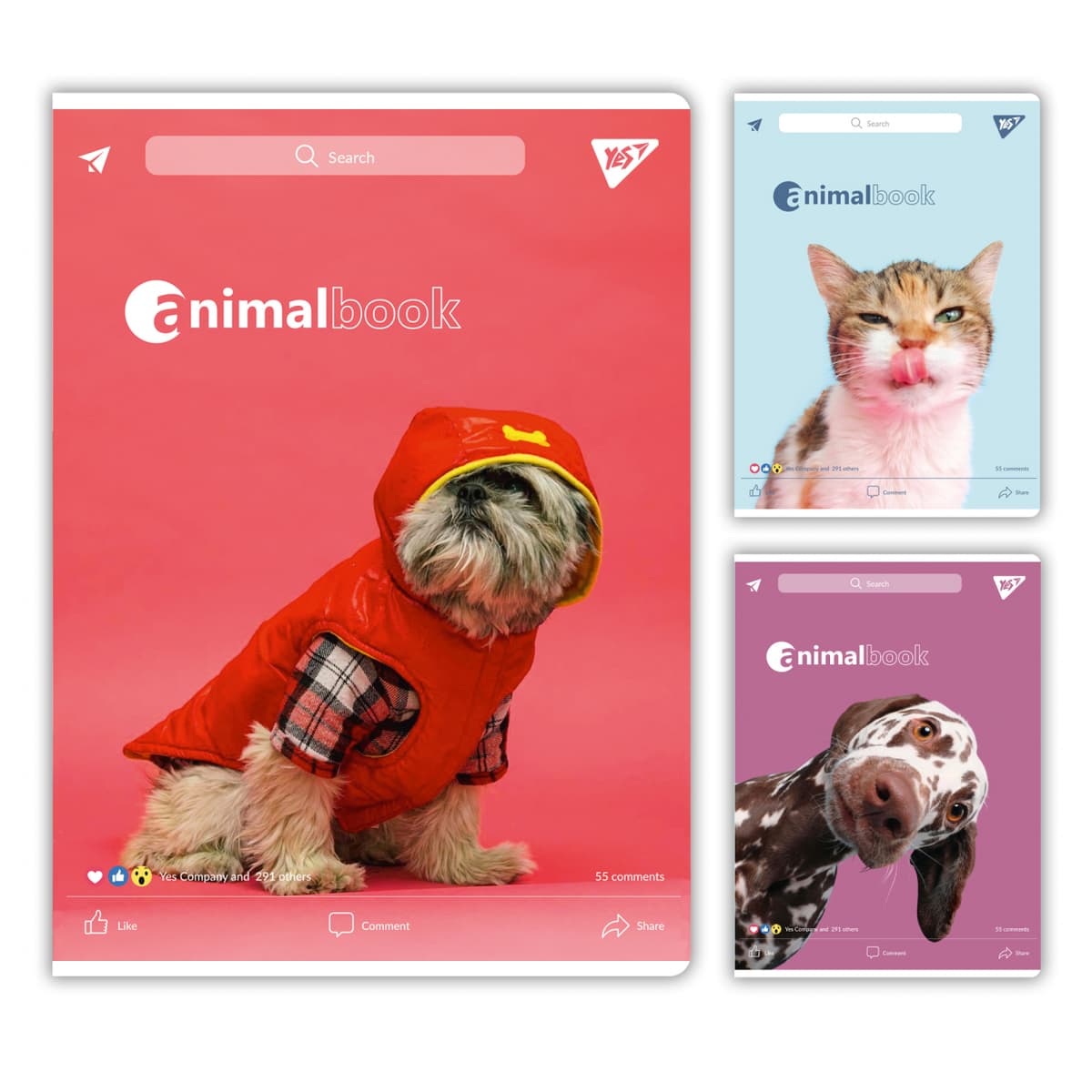 Зошит А4 48арк. кліт. "Animalbook" №682002/Yes — купити | Канцелярський Сад