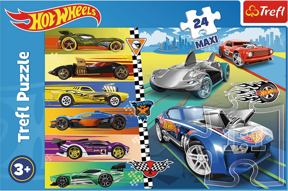 Пазли Trefl 24ел. Maxi Швидкі перегони. Hot Wheels №14362 — фото товару | Канцелярський Сад