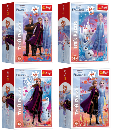 Пазли Trefl 54ел. Mini Frozen У світі Анни та Ельзи №54173/19637/19640 — купити | Канцелярський Сад
