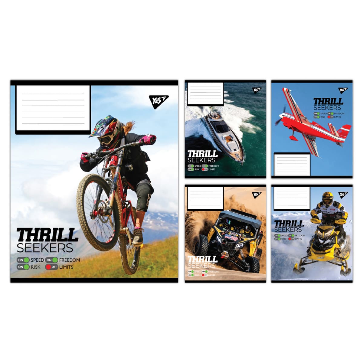 Зошит 96арк. кліт. YESThrill Seekers №767790 — купити | Канцелярський Сад