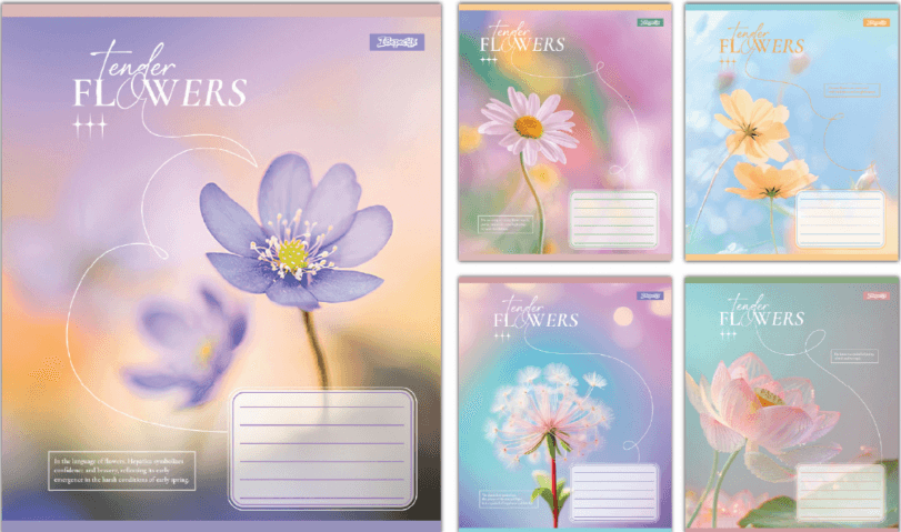 Зошит 60арк. кліт. 1В Tender Flowers №768082 — купити | Канцелярський Сад