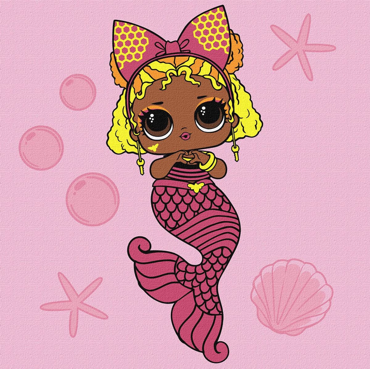 Картини по номерах акрил. для діте"L.O.L.Surprise!Mermaids QueenBe"40х40см№KHO6265/Ідейка — купити | Канцелярський Сад