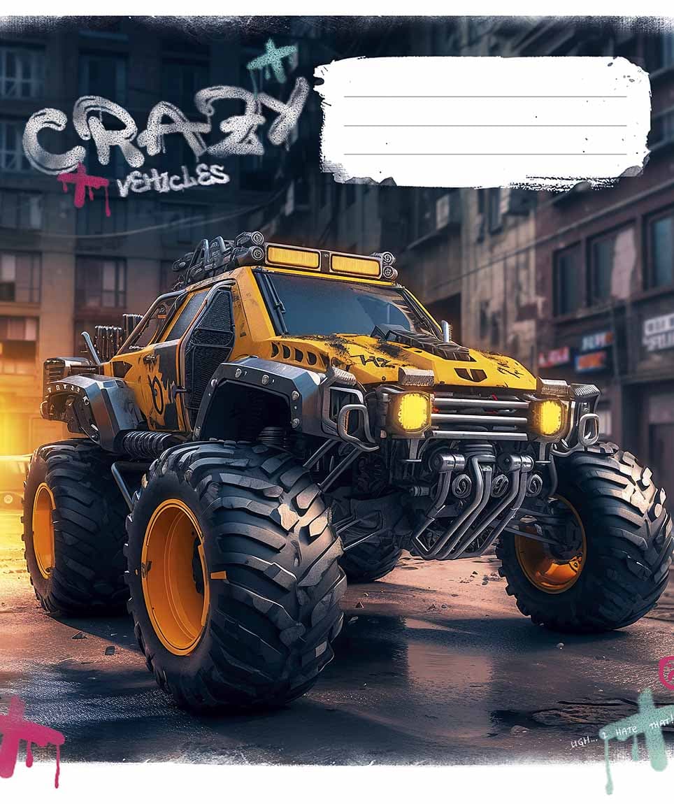 Зошит 36арк. кліт. Школярик "Monster trucks" ВД-лак №036-3283K — фото 4