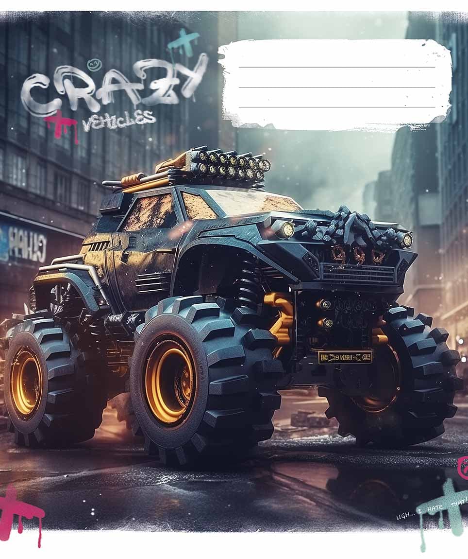 Зошит 48арк. кліт. Школярик "Monster trucks" ВД-лак №048-3283K — фото 6