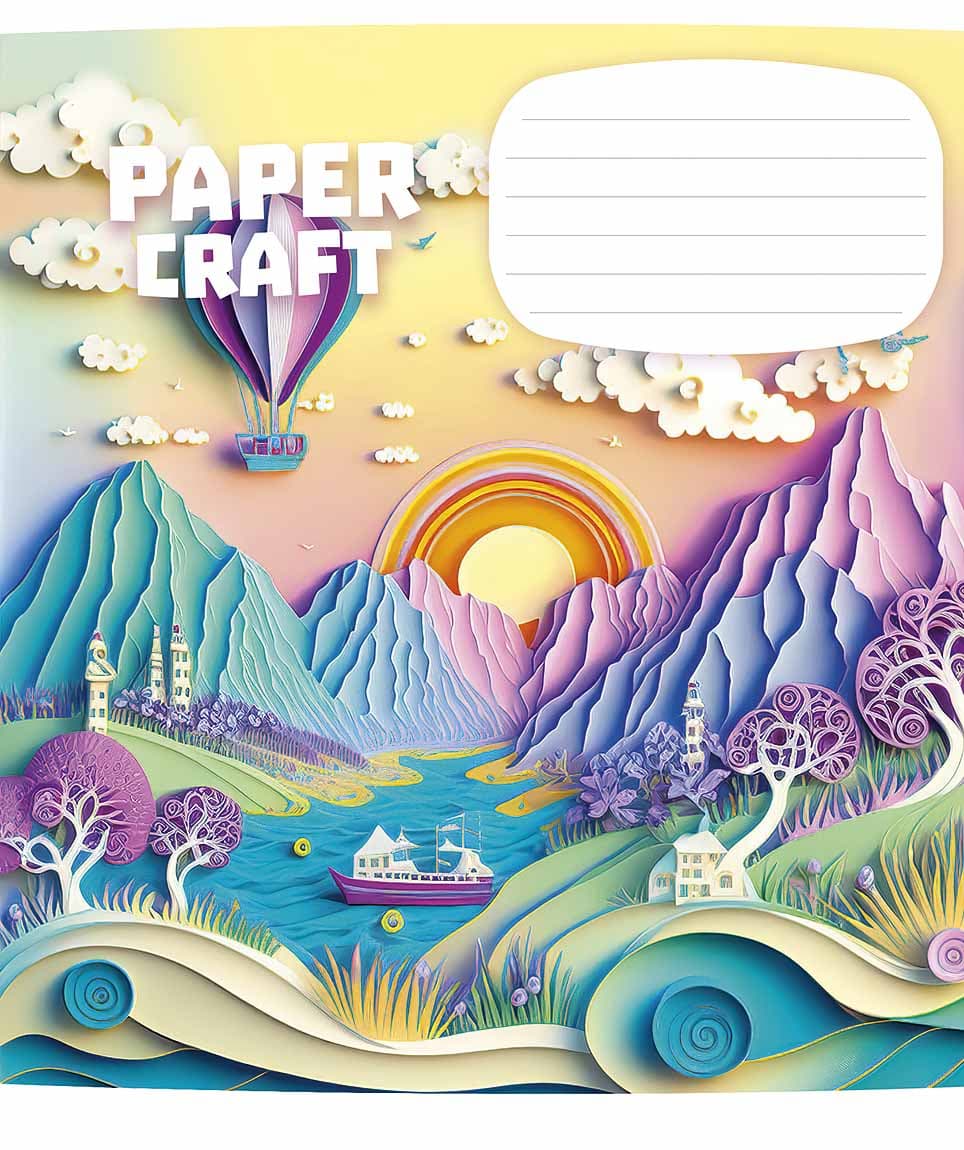 Зошит 12арк. кліт. Школярик "Paper craf" виб.УФ-лак №012-3354K — фото 4