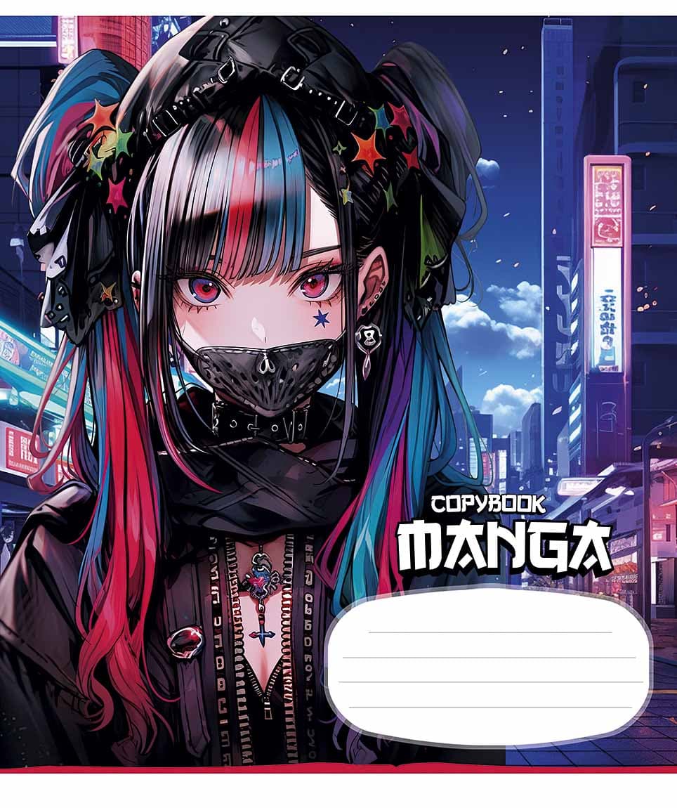 Зошит 24арк. лін. Школярик "Manga style" глітер №024-3323L — купити | Канцелярський Сад