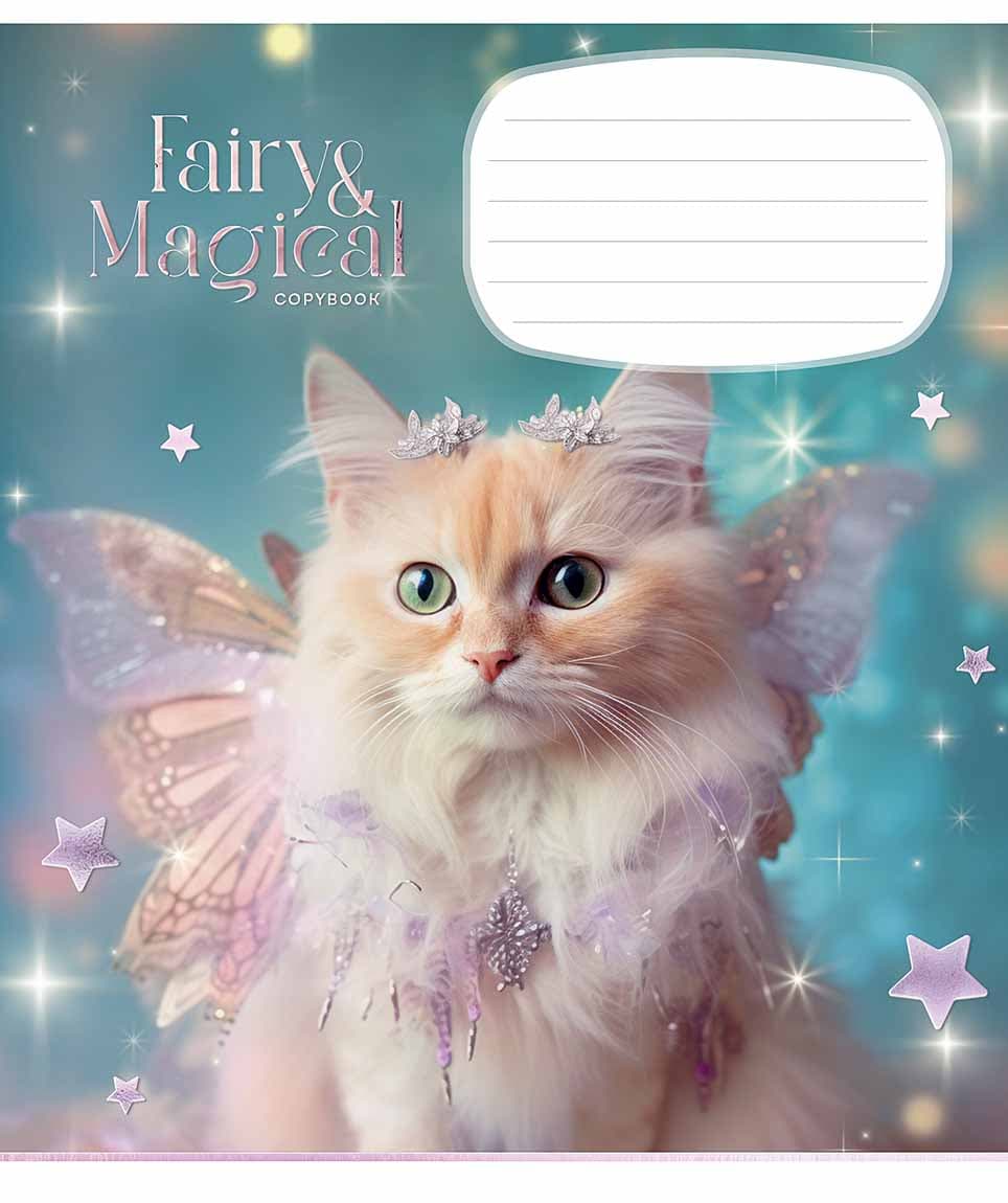 Тетрадь 18л. клет. Школярик "Fairy cats" глитер №018-3316K — фото 3