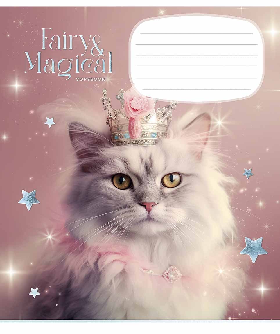 Тетрадь 18л. клет. Школярик "Fairy cats" глитер №018-3316K — фото 5