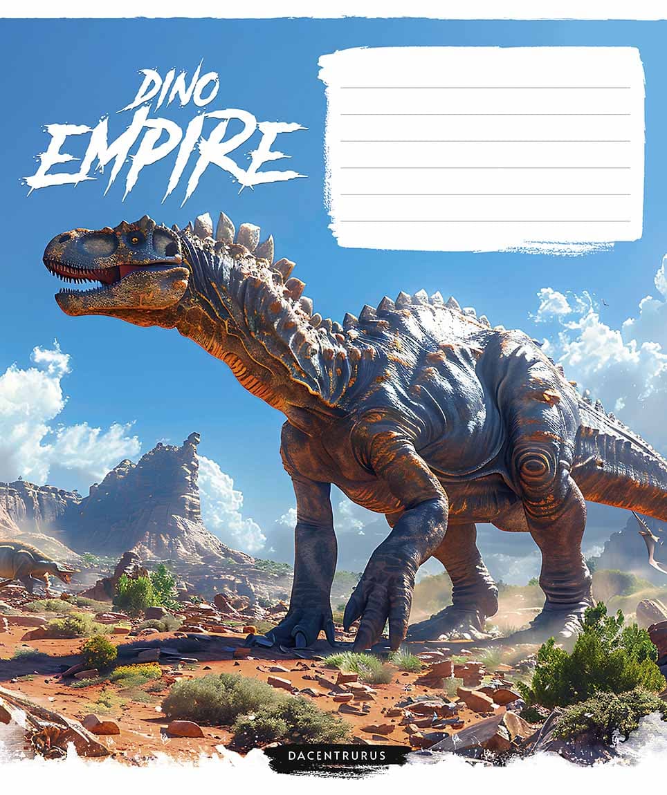 Зошит 12арк. кліт. Школярик "Dino Empire" ВД-лак №012-3490K — купити | Канцелярський Сад