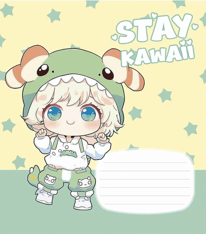 Зошит 12арк. кліт. Школярик "Stay Kawaii" глітер (дівч.) №012-3565K — фото 3
