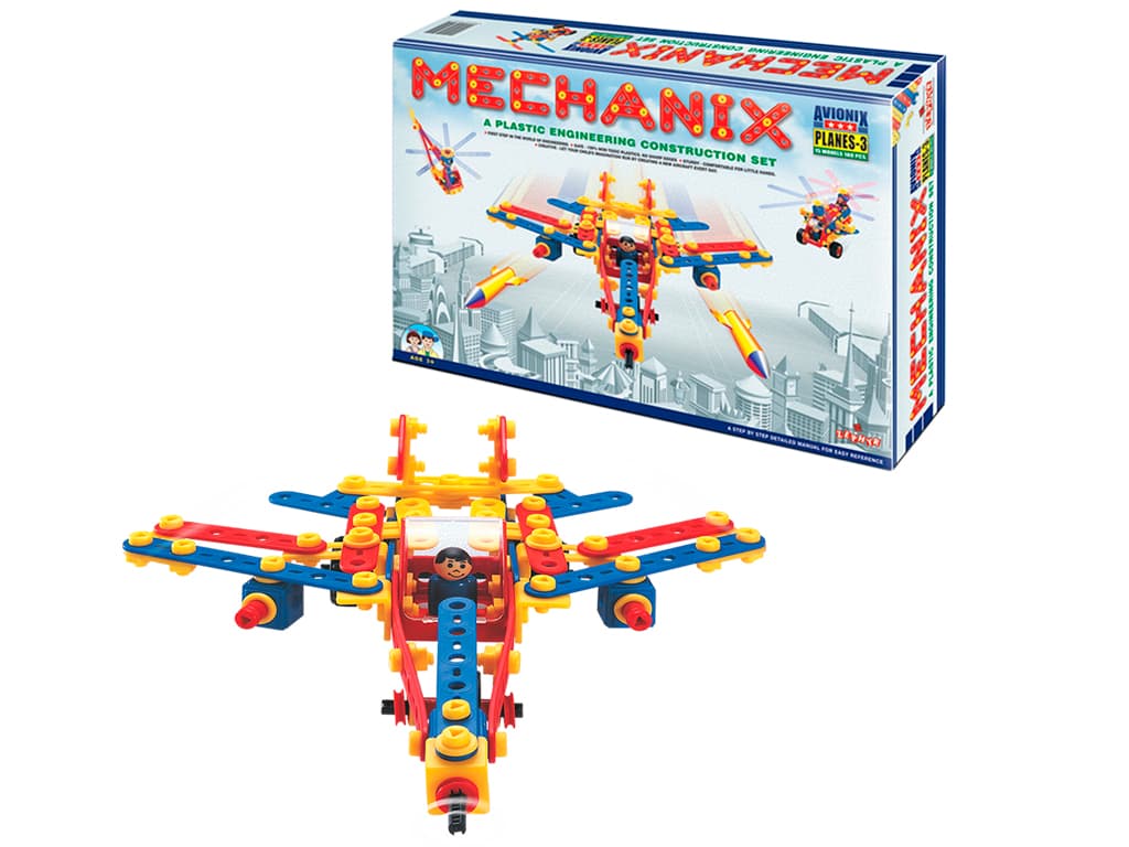 Конструктор "Mechanix" Літак№3,поліпропіленовий, розвиваючий,140ел. №02009 — купити | Канцелярський Сад
