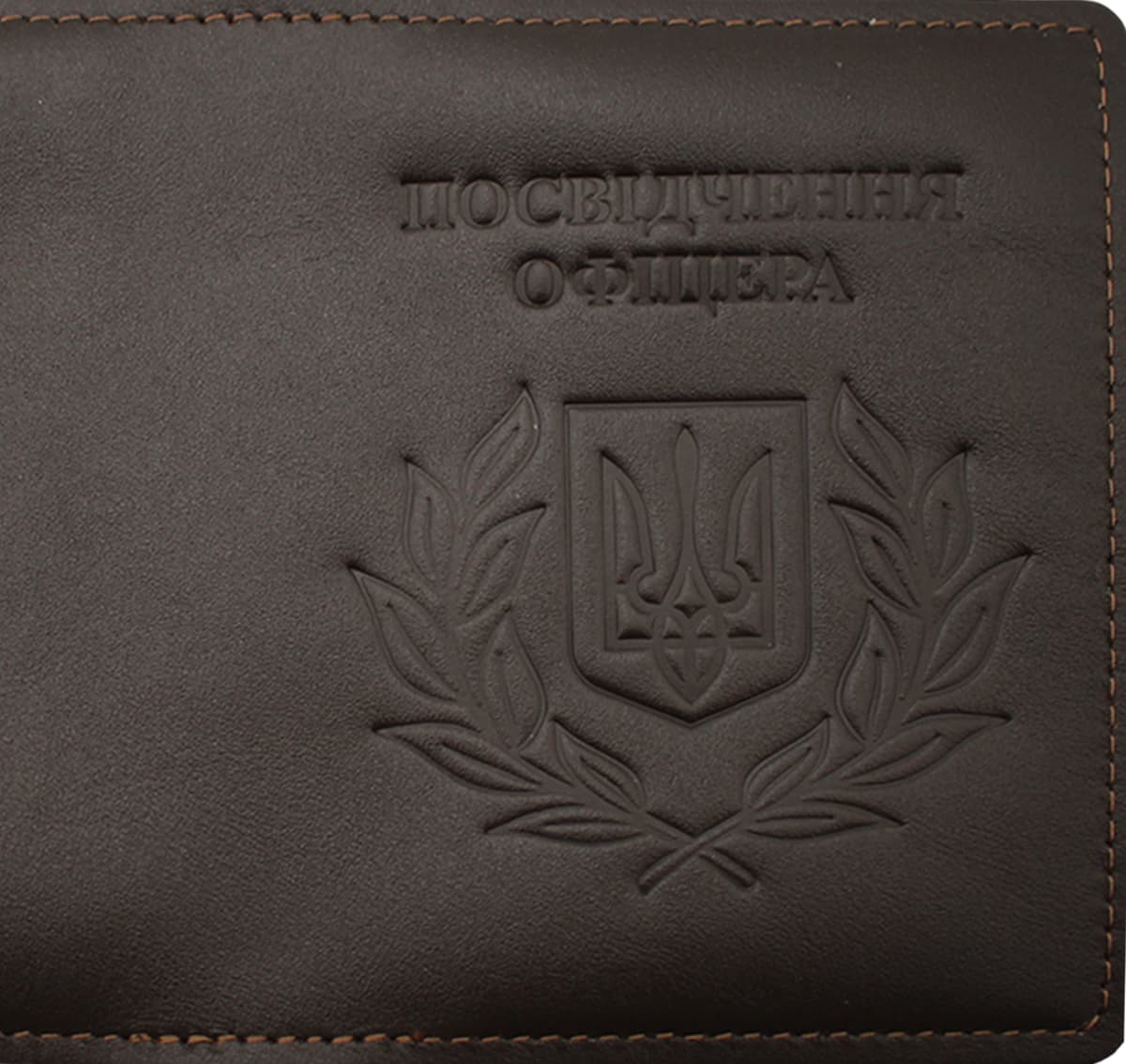 Обклад. на посвідчення офіцера Герб Колос шкіра коричн. тисн. №49346 — фото 4
