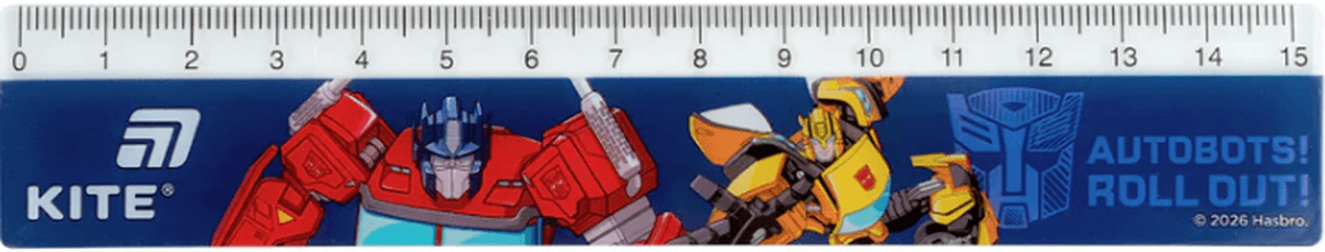 Лінійка пласт. 15см "Kite" №TF26-090 Transformers — купити | Канцелярський Сад