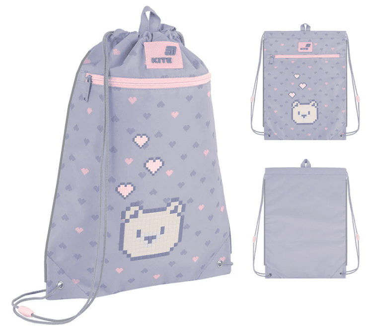 Сумка для взуття "Kite" Pixel Love 1від.1карм. №K26-601M-18 — купити | Канцелярський Сад