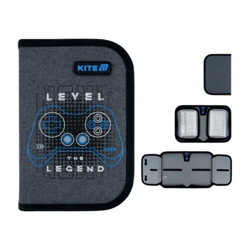 Пенал "Kite" Level UP 1від.,б/н,з 2 відворотами №K26-622-6 — купити | Канцелярський Сад